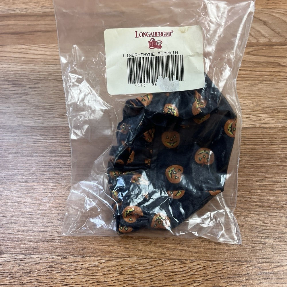 Longaberger Fabric Liner for Thyme Basket Pumpkin NEW